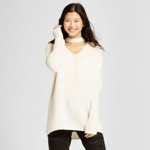 Like New Oversized Choker-Neck Sweater